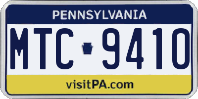 PA license plate MTC9410