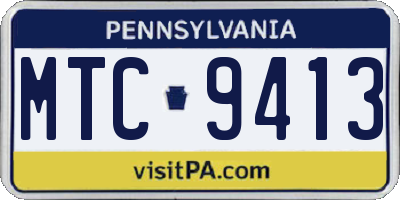 PA license plate MTC9413