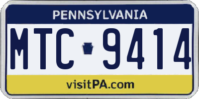 PA license plate MTC9414