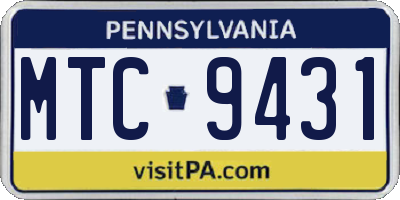 PA license plate MTC9431
