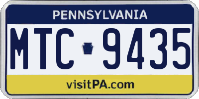 PA license plate MTC9435