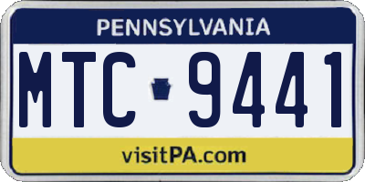 PA license plate MTC9441