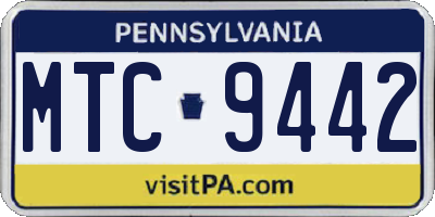 PA license plate MTC9442