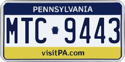 PA license plate MTC9443