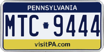 PA license plate MTC9444