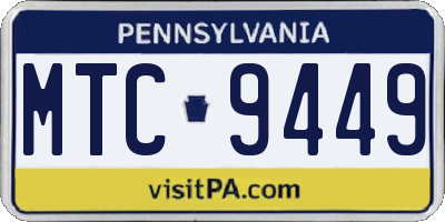 PA license plate MTC9449