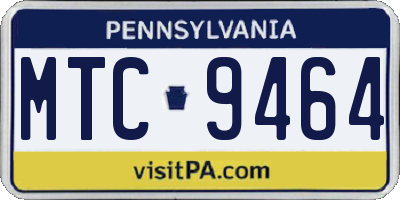 PA license plate MTC9464