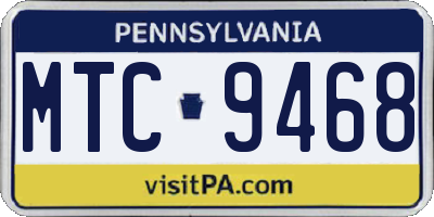 PA license plate MTC9468