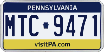 PA license plate MTC9471