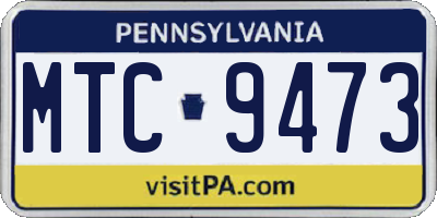 PA license plate MTC9473