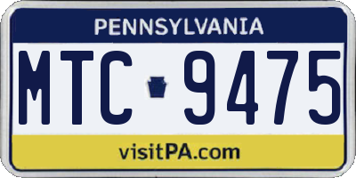PA license plate MTC9475