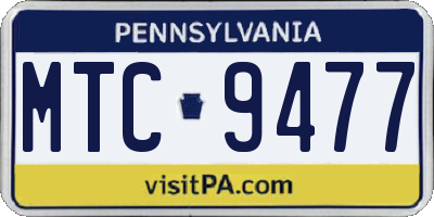 PA license plate MTC9477