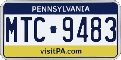 PA license plate MTC9483