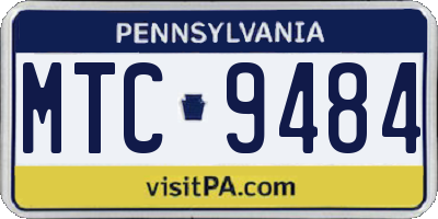 PA license plate MTC9484