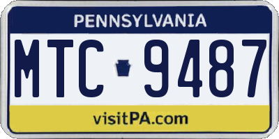 PA license plate MTC9487
