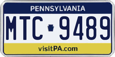 PA license plate MTC9489