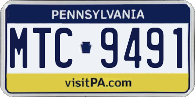 PA license plate MTC9491