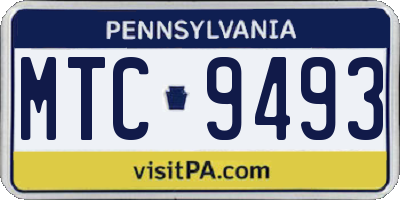 PA license plate MTC9493