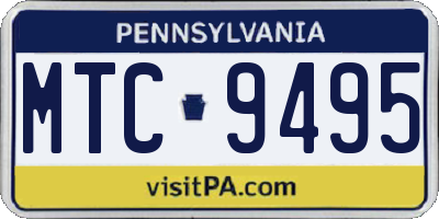 PA license plate MTC9495