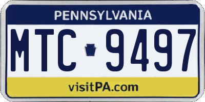 PA license plate MTC9497