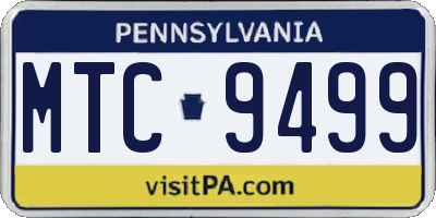 PA license plate MTC9499