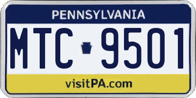PA license plate MTC9501