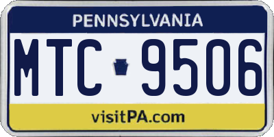 PA license plate MTC9506