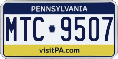 PA license plate MTC9507