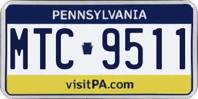 PA license plate MTC9511
