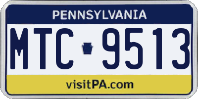 PA license plate MTC9513