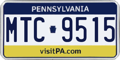 PA license plate MTC9515