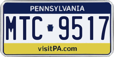 PA license plate MTC9517