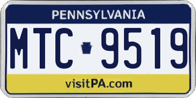 PA license plate MTC9519