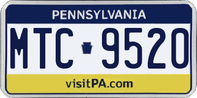 PA license plate MTC9520