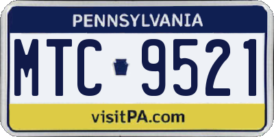 PA license plate MTC9521