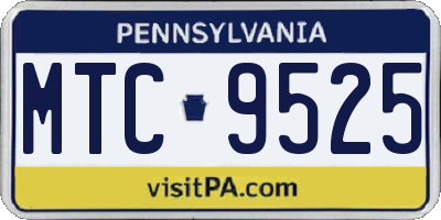 PA license plate MTC9525
