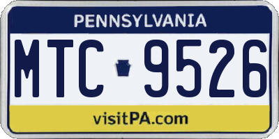 PA license plate MTC9526