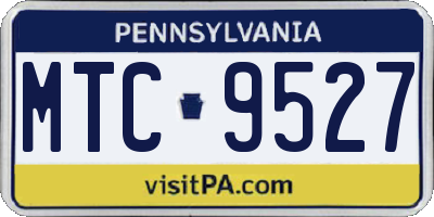 PA license plate MTC9527