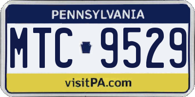 PA license plate MTC9529