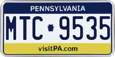 PA license plate MTC9535