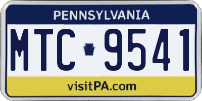 PA license plate MTC9541