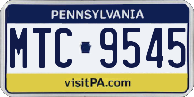 PA license plate MTC9545