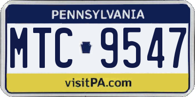 PA license plate MTC9547