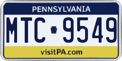 PA license plate MTC9549