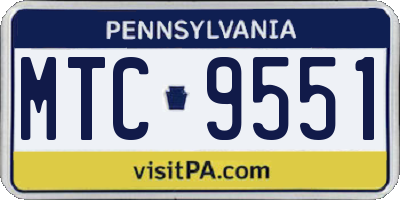 PA license plate MTC9551