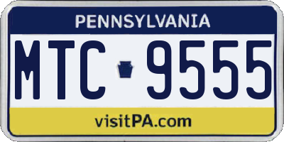 PA license plate MTC9555