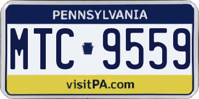 PA license plate MTC9559