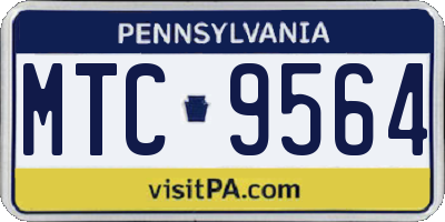 PA license plate MTC9564