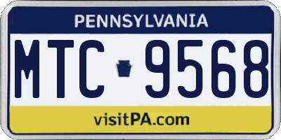 PA license plate MTC9568