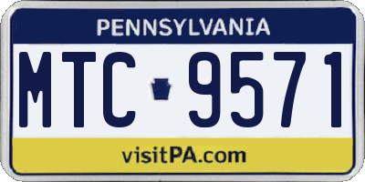 PA license plate MTC9571